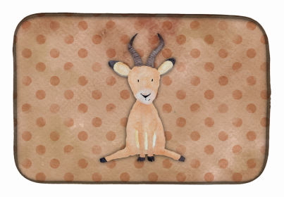 Animal Polkadot Watercolor Dish Drying Mat (Color: Polkadot Antelope Watercolor, size: 14 x 21)