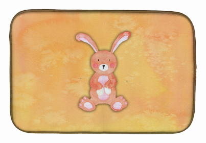 Animal Watercolor Dish Drying Mat (Color: Rabbit Watercolor, size: 14 x 21)