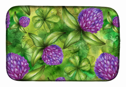 St Patrick's Day Dish Drying Mat (Color: Shamrocks in Bloom, size: 14 x 21)