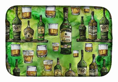 St Patrick's Day Dish Drying Mat (Color: Irish Whiskey, size: 14 x 21)