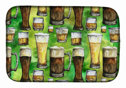 St Patrick's Day Dish Drying Mat (Color: Irish Beers, size: 14 x 21)