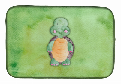 Animal Watercolor Dish Drying Mat (Color: Turtle Watercolor, size: 14 x 21)