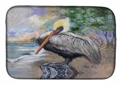 Bird Dish Drying Mat (Color: Pelican Bay, size: 14 x 21)