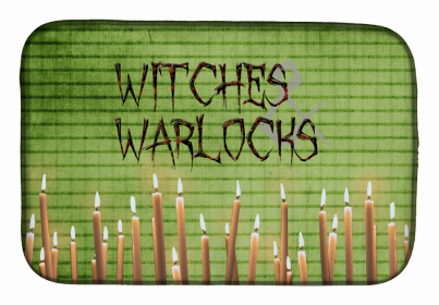 Halloween themed Dish Drying Mat (Color: Witches and Warlocks Halloween, size: 14 x 21)