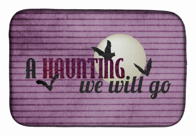 Halloween themed Dish Drying Mat (Color: A Haunting we will go Halloween, size: 14 x 21)