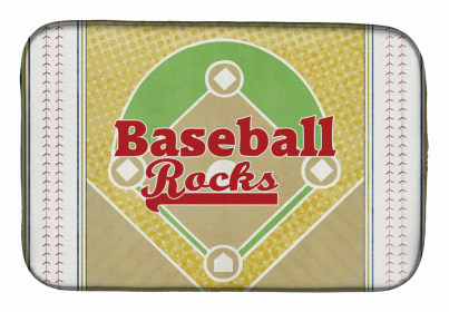 Sport Themed Dish Drying Mat (Color: Baseball Rules, size: 14 x 21)