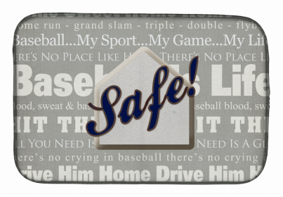 Sport Themed Dish Drying Mat (Color: Safe at Home, size: 14 x 21)