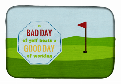 Sport Themed Dish Drying Mat (Color: A Bad Day at Golf, size: 14 x 21)