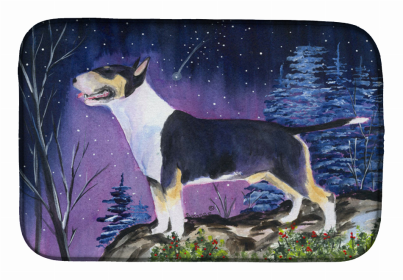 Dog Breed Themed Art Dish Drying Mat (Color: Bull Terrier, size: 14 x 21)