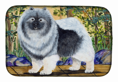 Keeshond Dish Drying Mat (size: 14 x 21)