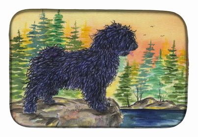 Dog Breed Themed Art Dish Drying Mat (Color: puli, size: 14 x 21)