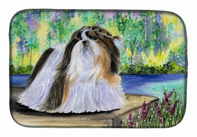 Dog Breed Themed Art Dish Drying Mat (Color: Shih Tzu1, size: 14 x 21)