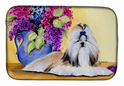 Dog Breed Themed Art Dish Drying Mat (Color: Shih Tzu2, size: 14 x 21)