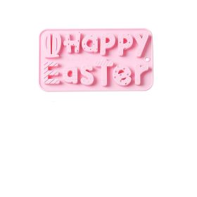 Happy Easter English Letters Silicone Mold (Color: Pink)