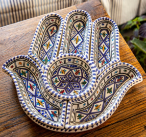 Kamsah Dipping and Serving Set (Color: Bohemian Blue, size: large)