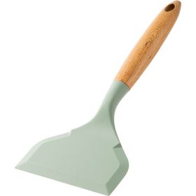 Silicone Tamagoyaki Shovel With Wooden Handle High Temperature Resistant Non-stick Pan (Color: Green)