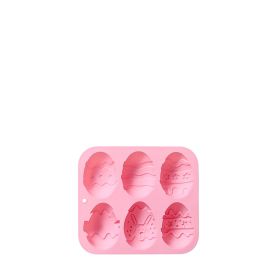 6-piece Silicone Mold For Different Easter Eggs Chocolate Mold (Color: Pink)