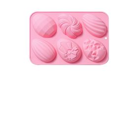 6 Even 6 Kinds Of Easter Egg Cake Mold Dream Shape (Color: Pink)